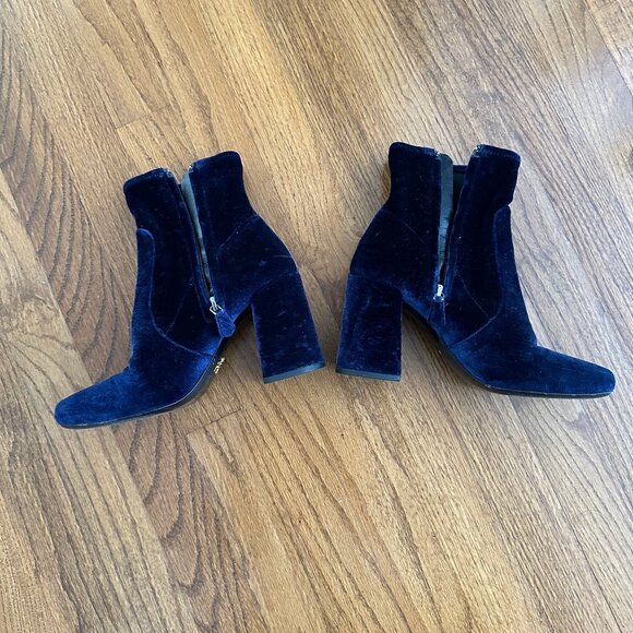 Prada Blue Velvet Boots 37euro - Picture 2 of 7